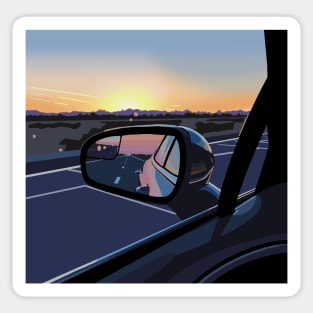 Road Trip Sunset Sticker